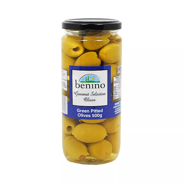 Benino Green Olives Stuffed With Pepper Paste 500g
