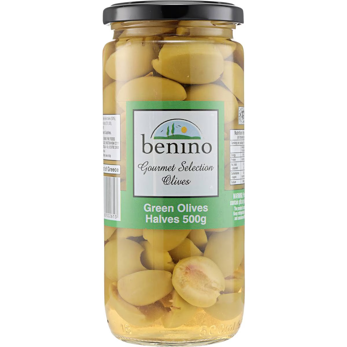 benino Green Olives Halves 500g