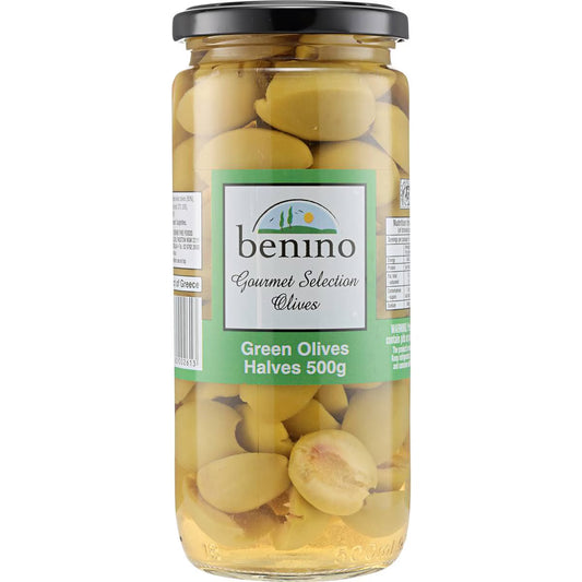 benino Green Olives Halves 500g