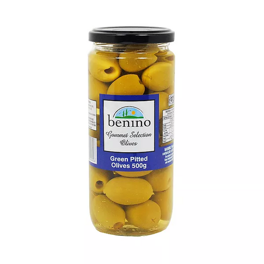Benino Green Olives Stuffed With Pepper Paste 500g