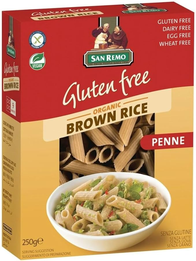San Remo Gluten Free organic brown Rice Penne 250g