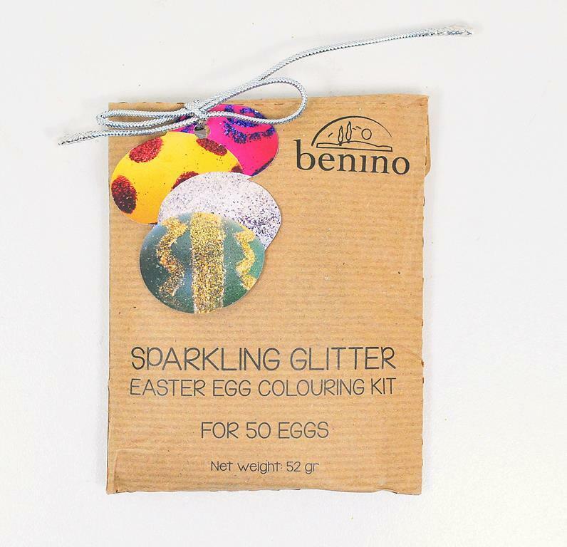 Benino Sparkling Glitter Easter Egg Colouring Kit 50 eggs